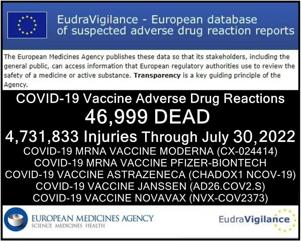 EMA 46.999 Tote und 4,7 Millionen Impfschäden zum 30.Juli 22